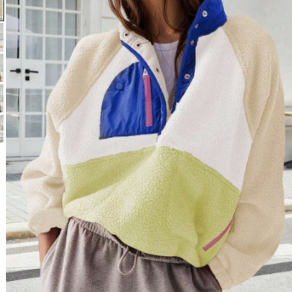 Lightweight Cropped Sherpa Pullover